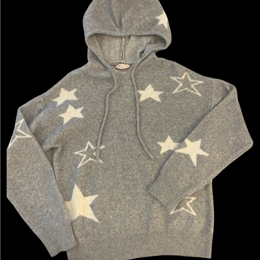 Altrd State Hoodie Women's small Grey w/White Stars Long Sleeve Pullover Cozy